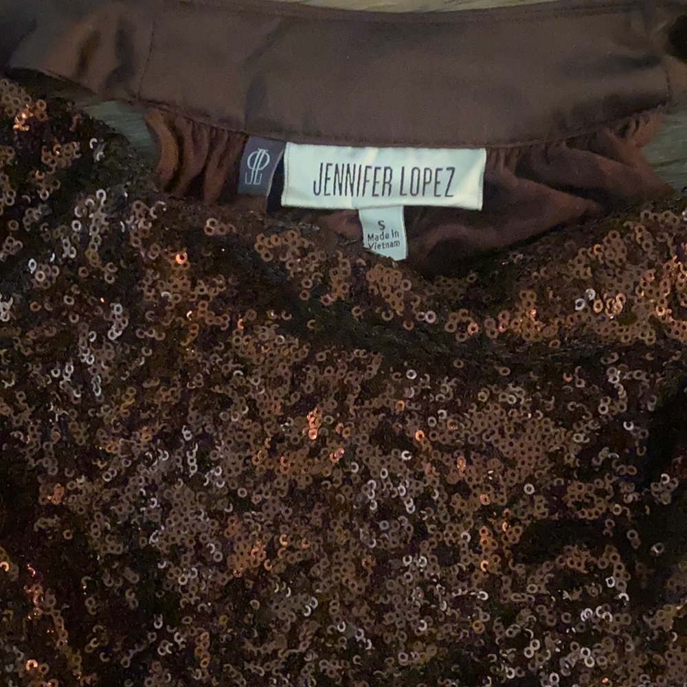 Brand new only worn once J.Lo Brown Sequin dress shirt.